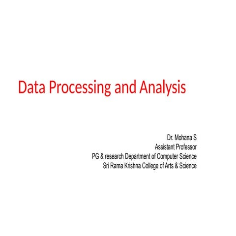 Data processing and analysis | PPTX