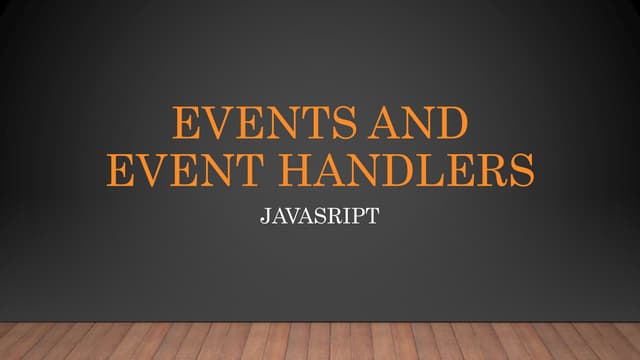 FYBSC IT Web Programming Unit III Events and Event Handlers