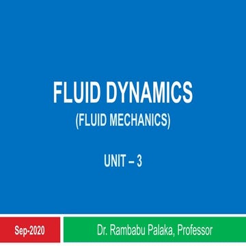 Fluid Mechanics - Fluid Dynamics