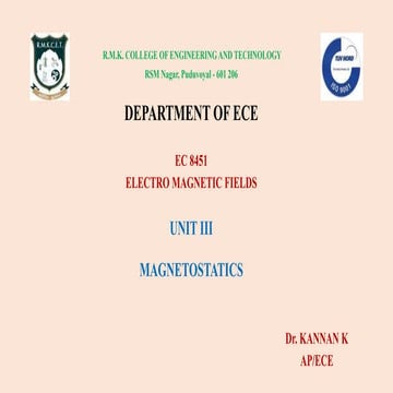UNIT III - Magnetic Materials & Magnetic Boundary Conditions