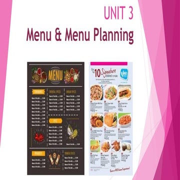 DIFFERENT TYPES OF MENUS IN HOTEL | PPTX