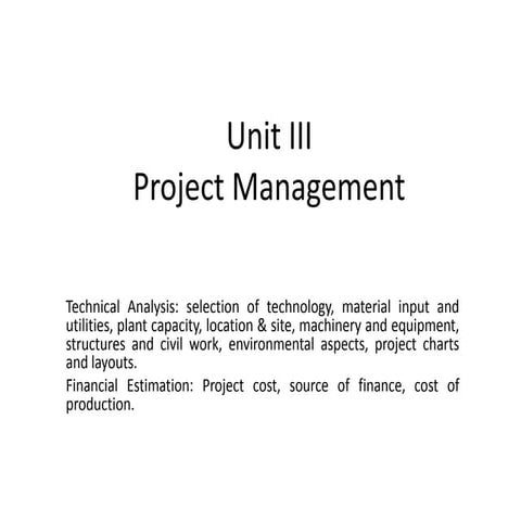 Project Management- Unit III