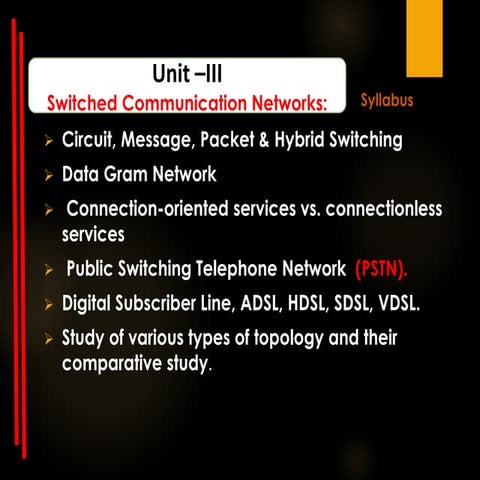 Unit III Data Communication for various university