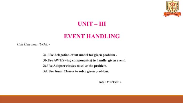 UNIT III Event Handling of the car j.pptx