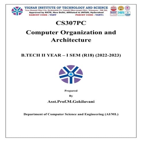 CS304PC:Computer Organization and Architecture Unit- III PDF notes .pdf