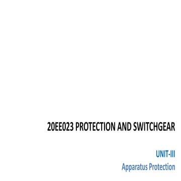 UNIT III  PROTECTION OF TRANSFORMER   OCTOBER 2 (2).ppt