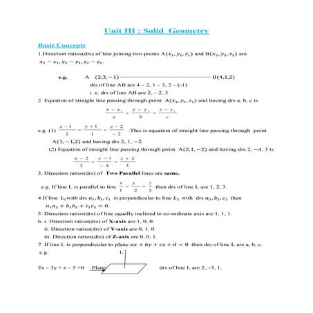 Unit iii  solid geometry