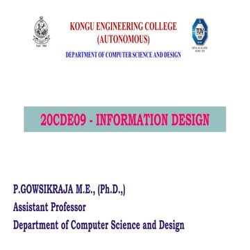 UNIT I INCEPTION OF INFORMATION DESIGN 20CDE09-ID