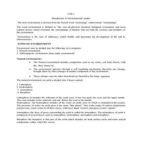 Unit i intrdtn to env