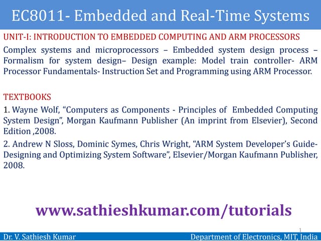 Unit 1 Introduction to Embedded computing and ARM processor