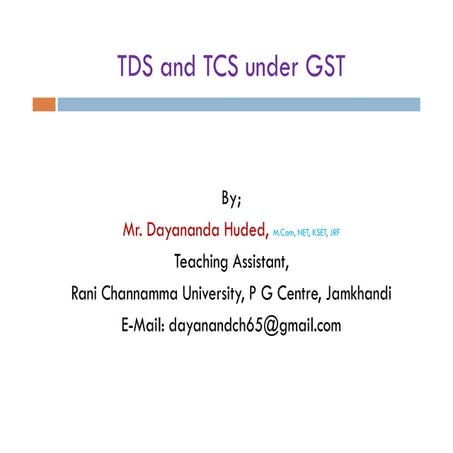 TDS and TCS Under GST