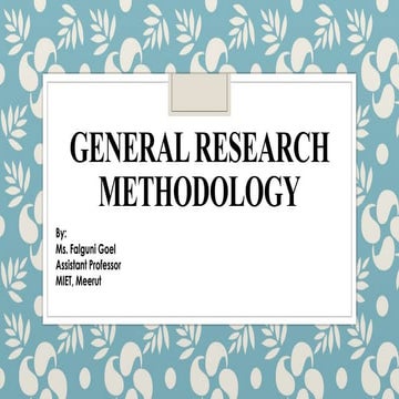 General Research and methodology (Unit-1)