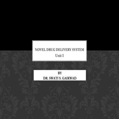 CONTROLLED RELEASE DRUG DELIVERY SYSTEM I