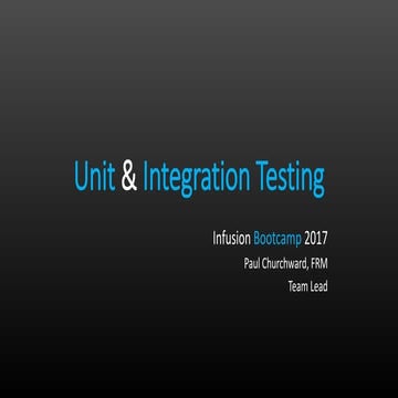 Intro To Unit and integration Testing | PPTX