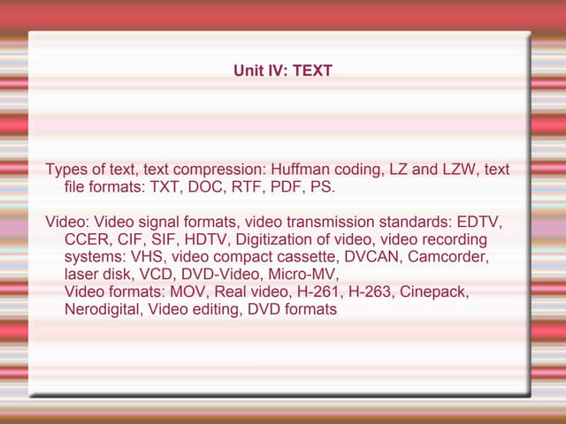 Unit iv