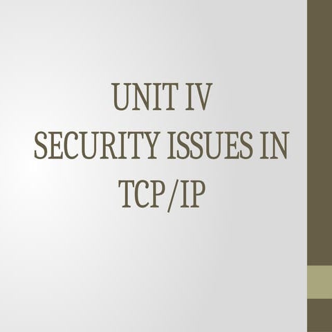 Slides on Security issues in TCP/IP Clear explanation