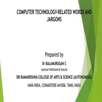 Simple Guide to Computer Technology Terms and Jargon for Students | PPTX