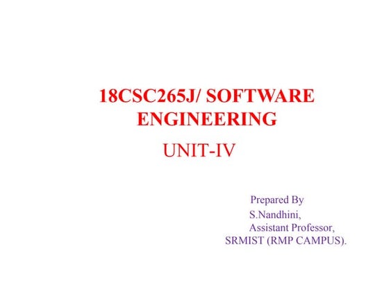 Unit IV Software Engineering