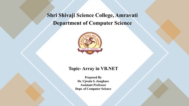 Unit IV Array in VB.Net.pptx