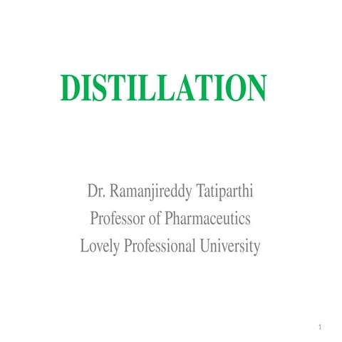 Unit IV Distillation, as per pci syllabus