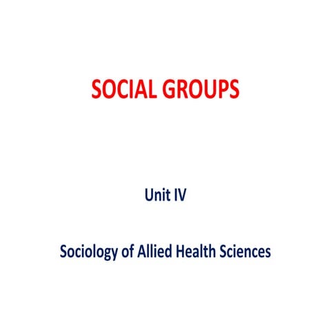 Social Groups 