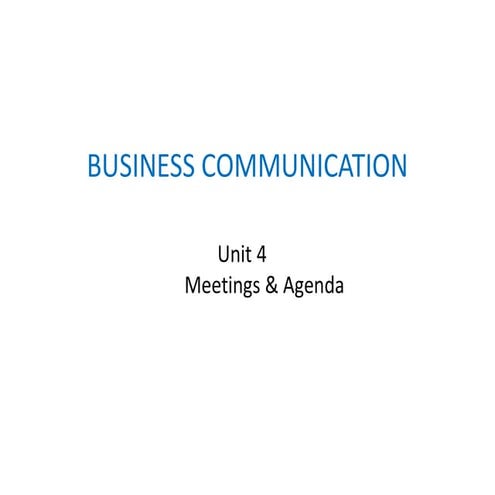 Unit- IV Meetings & Minute - Company Law