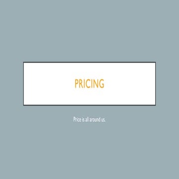 Pricing in Marketing Mix. ( Marketing Management)