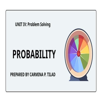 Unit IV Probability course outline for master