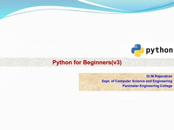 Python for Beginners(v3)