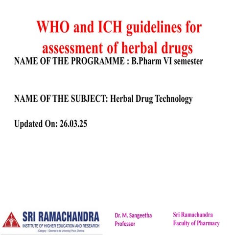 Unit IV WHO  ICH guidelines 26.05.25 6.pptx