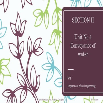 Unit no 4_conveyance of water_SY civil engineering