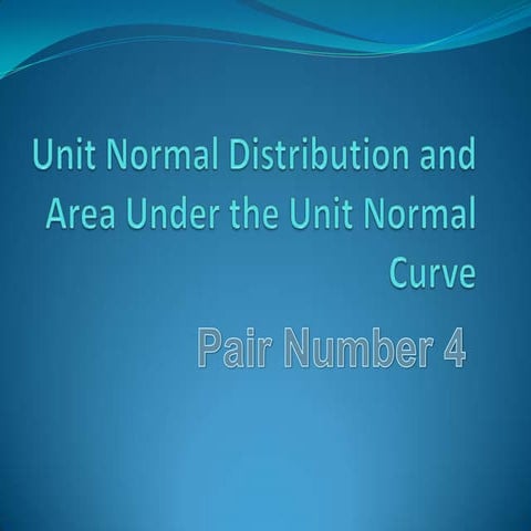 The Normal Distribution Curve