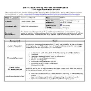 Unit One Lesson Plan