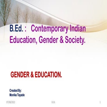 GENDER & EDUCATION