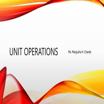 chapter: Unit operations  process  size reduction and size seperation