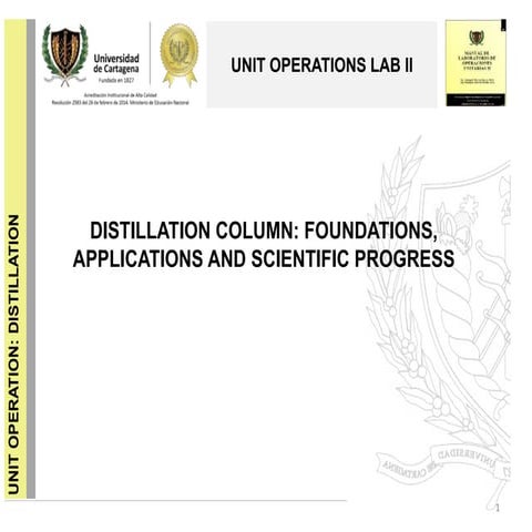Distillation column: Foundations, Applications and Scientific Progress