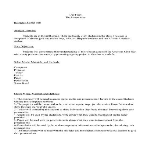 Unit plan day four assure