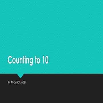 Counting to 10 Unit plan powerpoint 