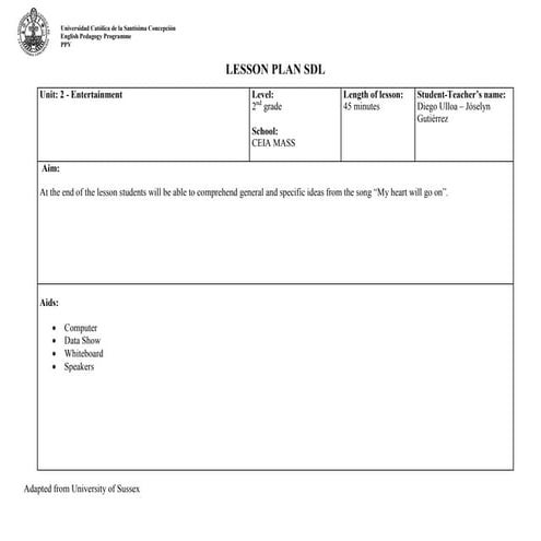 Unit Plan sample PTP