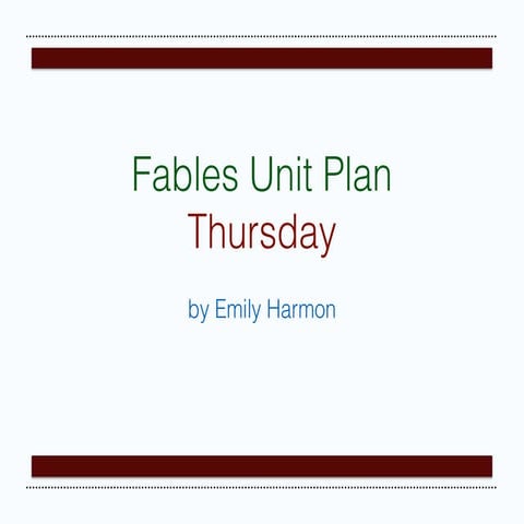 Unit Plan Thursday 