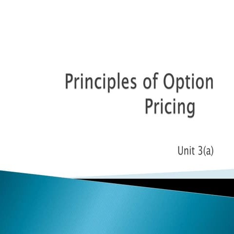 Unit  principles of option pricing call