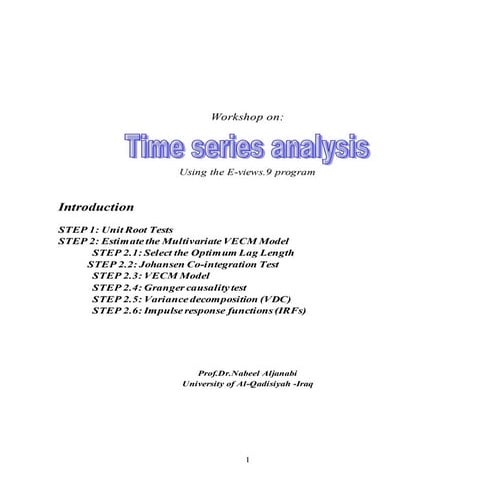 Time series analysis use E-views programer | DOCX | Business Accounting ...