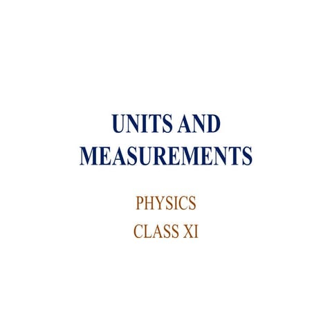 Units and measurements chapter 1 converted
