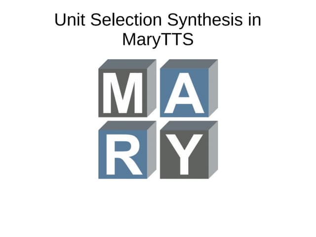 MaryTTS UnitSelection