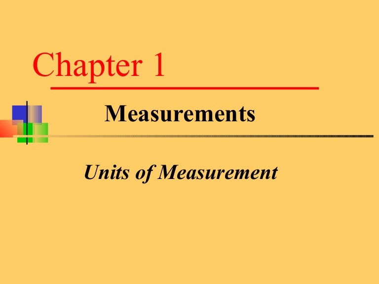 Units of measurement