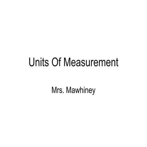 Units of measurement