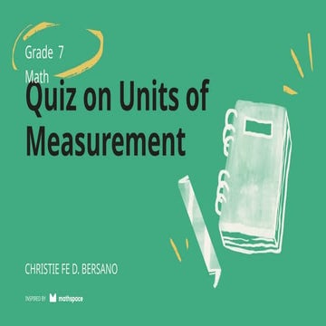 Units of Measurement Quiz Presentation in Green Cream Yellow Nostalgic Handdr...