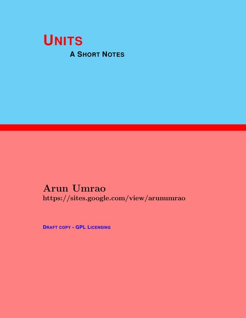 Units of physical quantities