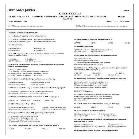 Unit test cim 2.docx a | DOCX