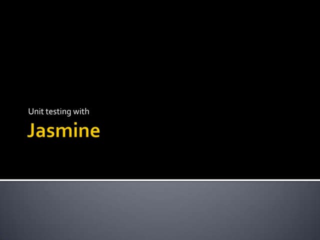 Unit testing with Jasmine